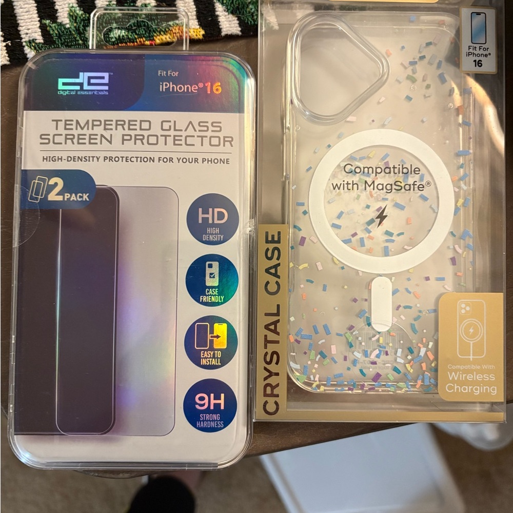 Crystal Case for iPhone 16 with MagSafe Compatibility - Clear Confetti